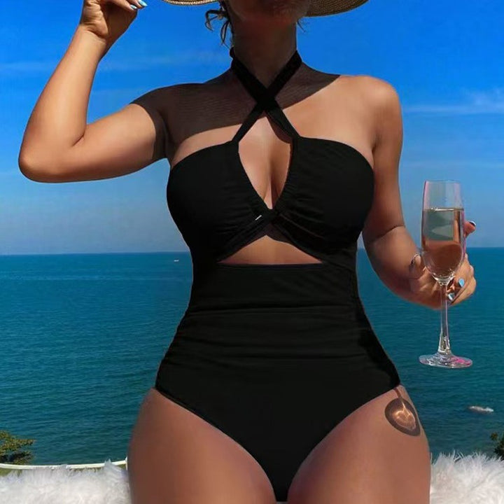 Ladies High-cut Monokini with sophisticated cross-design StylebySassy