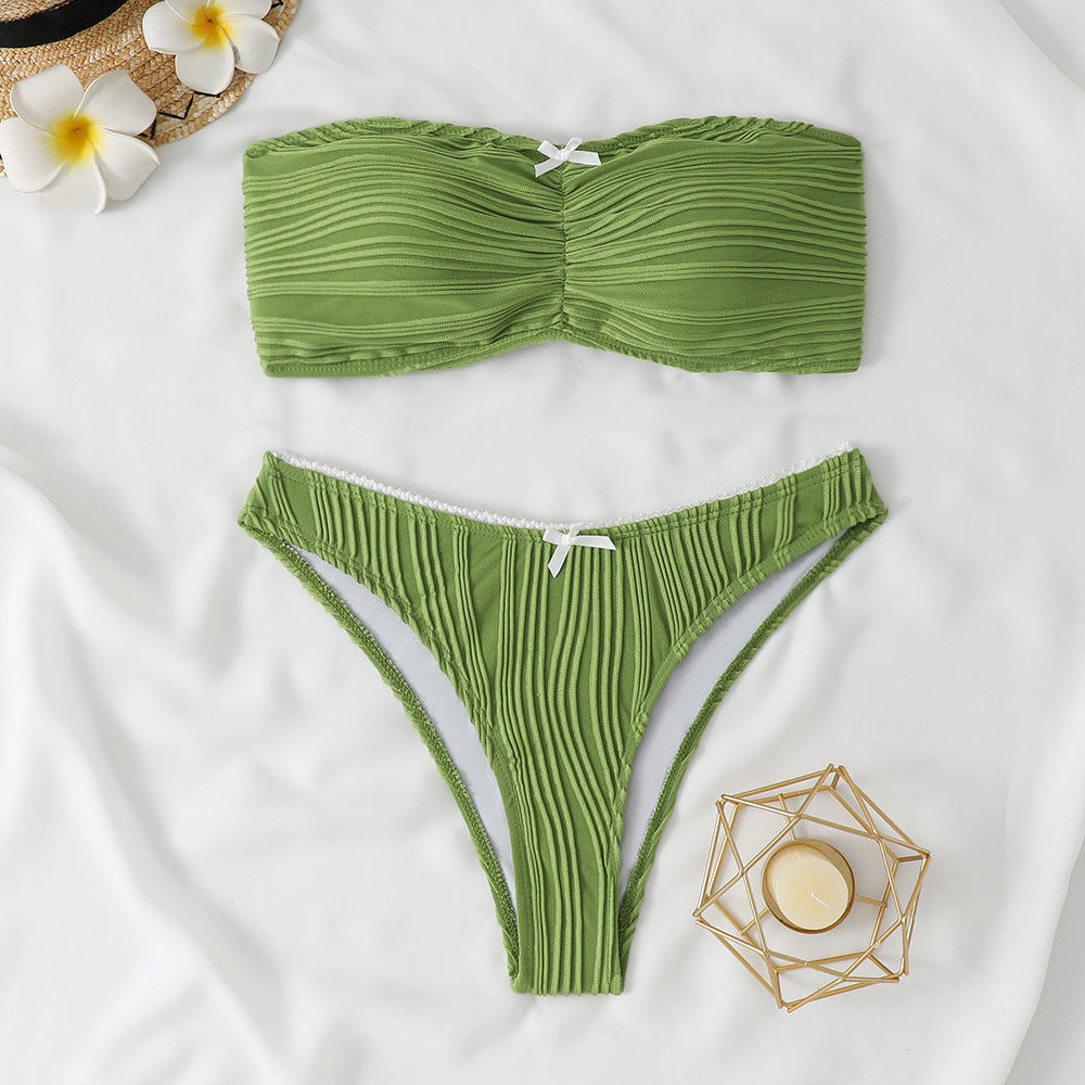 Women's Bandeau Bikini with decorative Ruffles StylebySassy