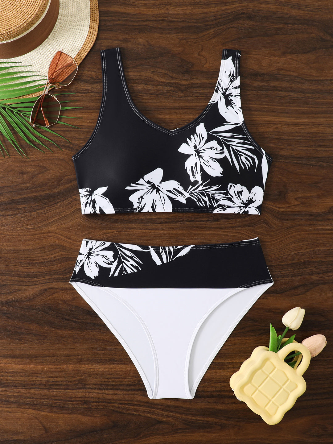 Women’s Sporty Bikini with Floral Design StylebySassy
