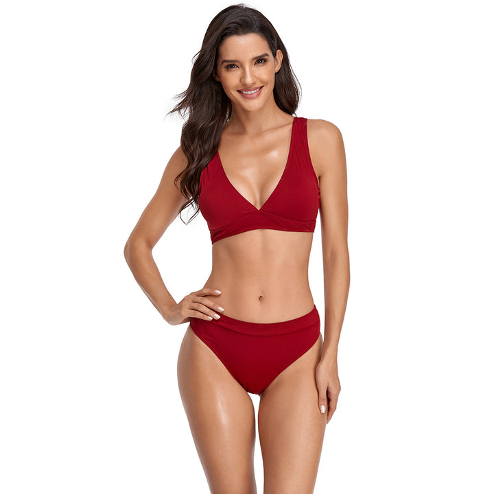 Women's triangle bikini set with fashionable cut and high waist StylebySassy