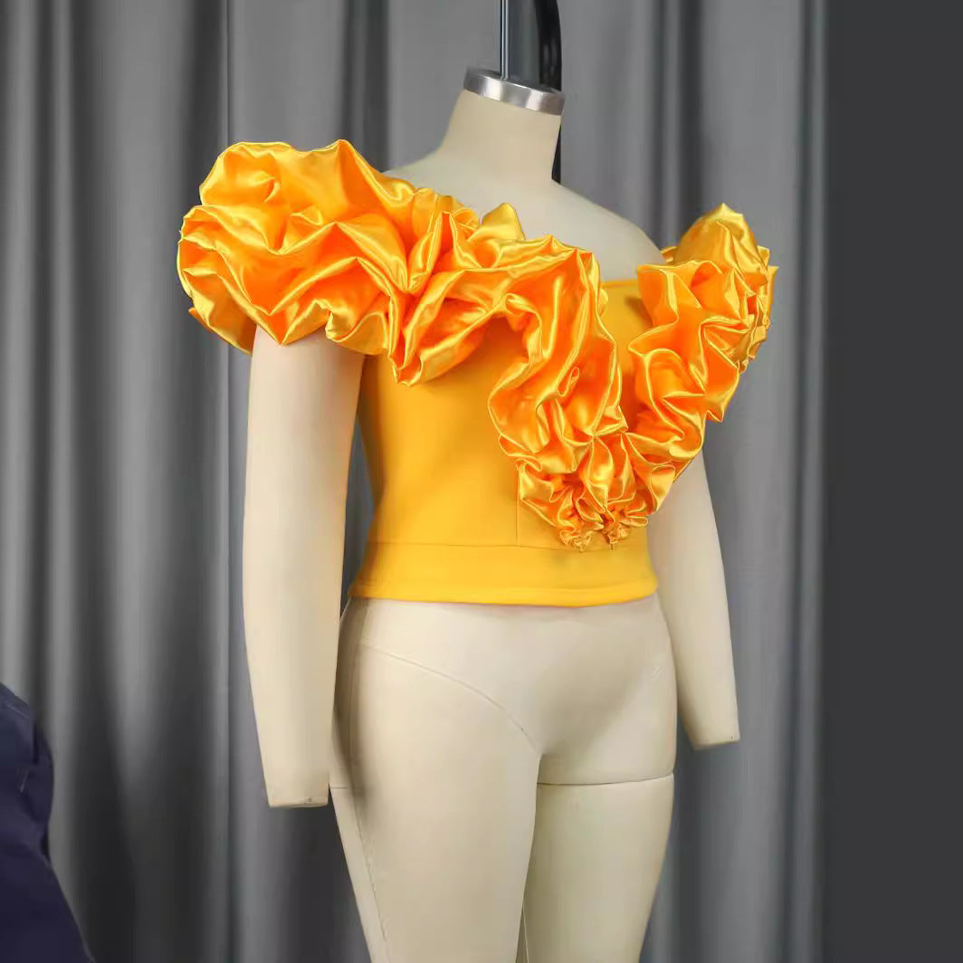 Women's top with voluminous ruffled hems StylebySassy