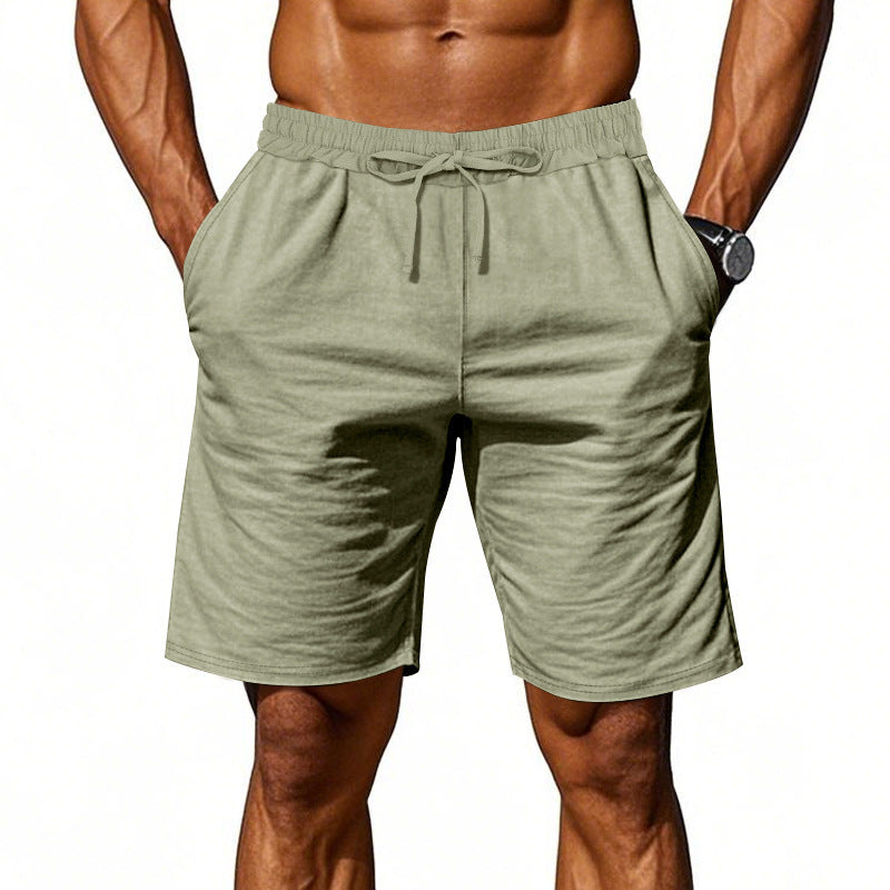 Men's casual cotton blend leisure shorts with elastic waistband and side pockets StylebySassy