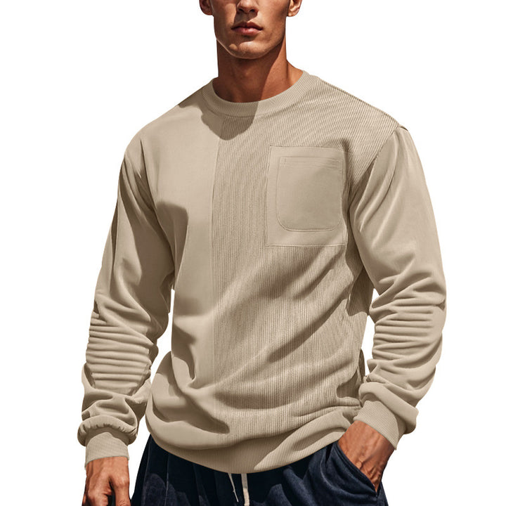 Men's structured sweatshirt with chest pocket and ribbed front panel StylebySassy
