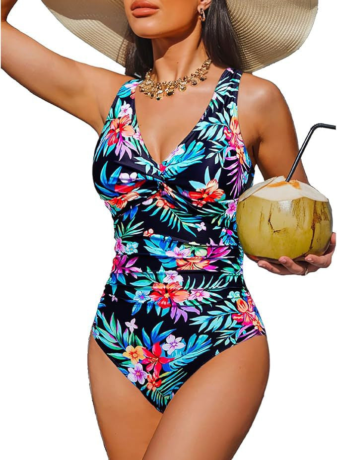 Ladies Elegant One-Piece Swimsuit with Fashionable Twist StylebySassy