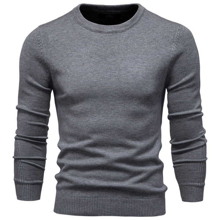 Men's nano minimalist round neck fine knit with flat shoulder seam and ribbed cuffs StylebySassy