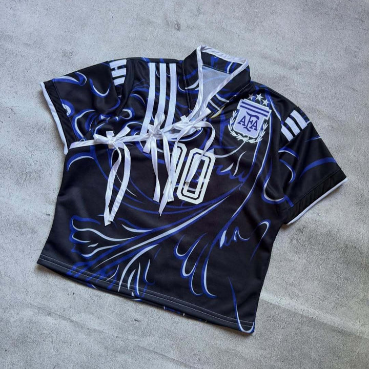 Ladies sporty cropped football jersey StylebySassy