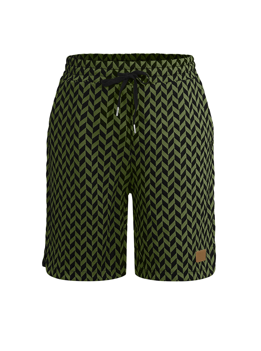 Women's Jacquard Shorts with elastic comfort waistband, drawstring and herringbone pattern StylebySassy