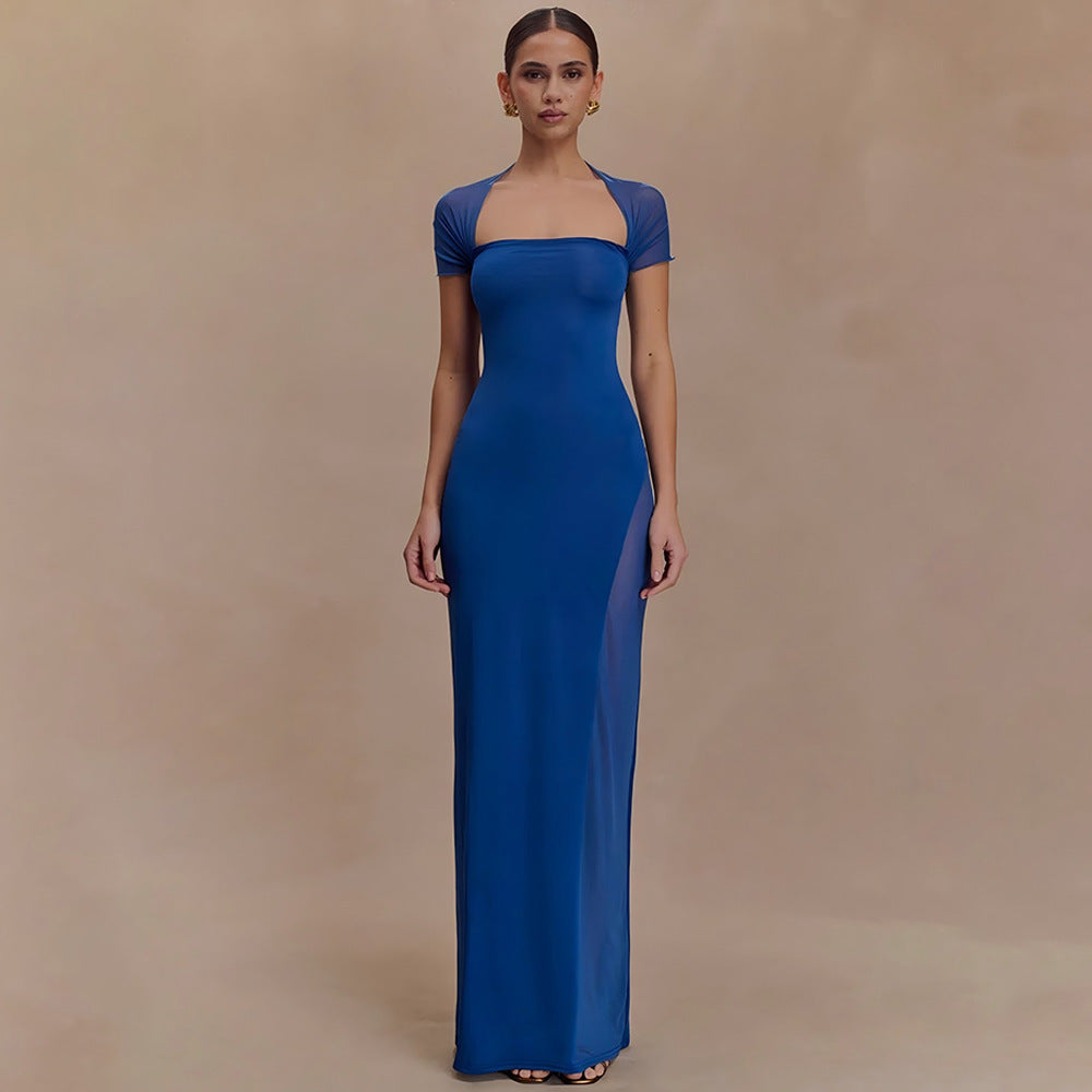 Women's elegant maxi dress with off-shoulder ruching StylebySassy