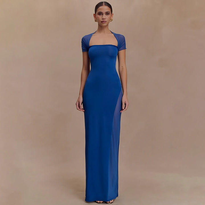 Women's elegant maxi dress with off-shoulder ruching StylebySassy