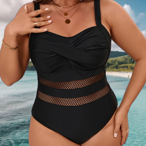 Women's One-Piece Swimsuit with Elegant Mesh Design StylebySassy