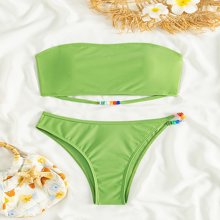 Women's bandeau bikini with adjustable tie band StylebySassy