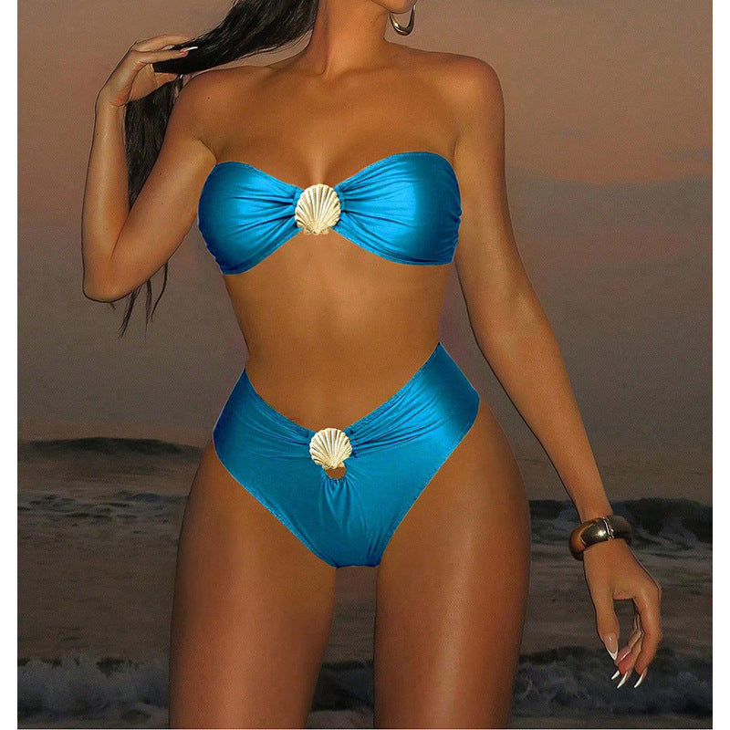 Ladies bikini with elegant shell appliqué StylebySassy