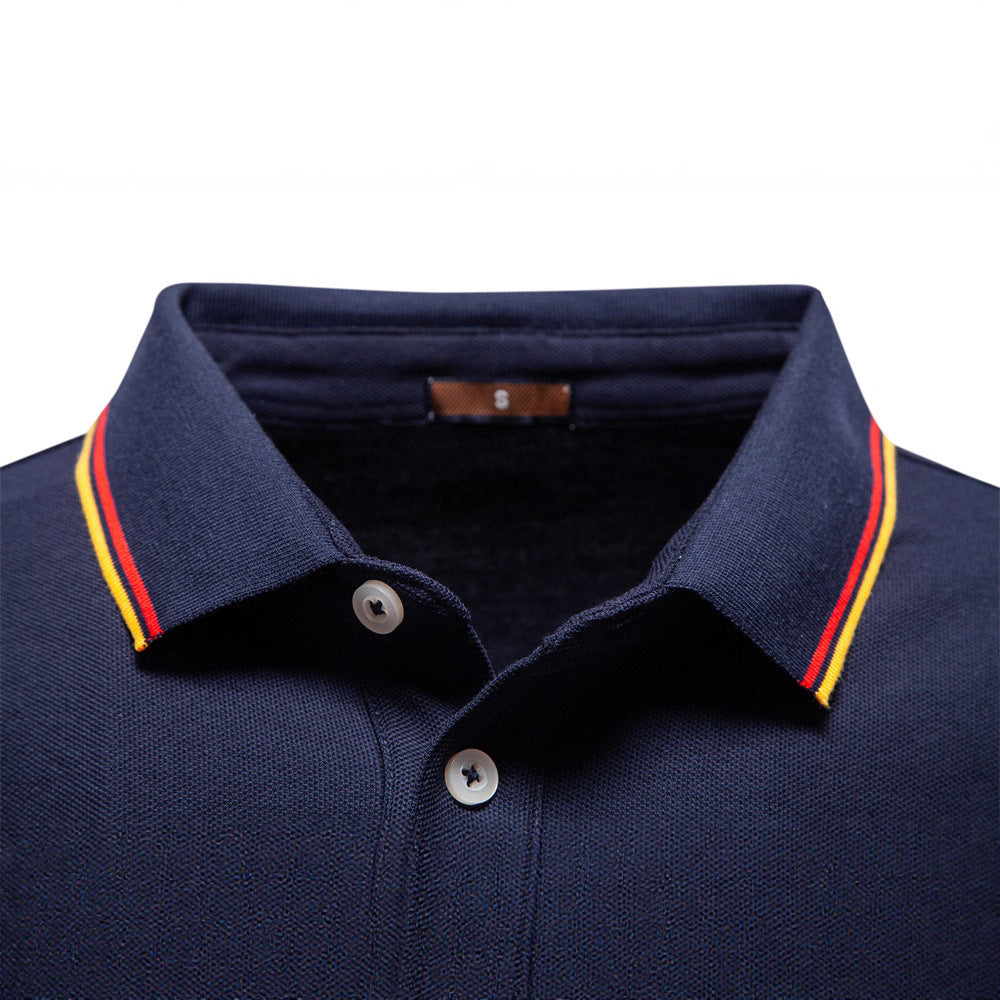 Men's tailored long-sleeve polo made of fine cotton pique with concealed button placket and ribbed cuffs StylebySassy