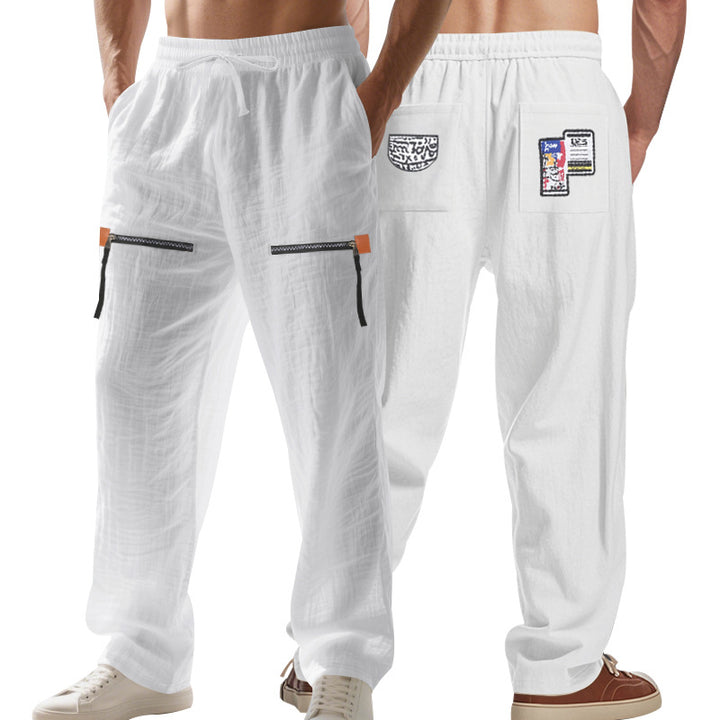 Men's loose Cargo pants with zippers and elastic waistband StylebySassy