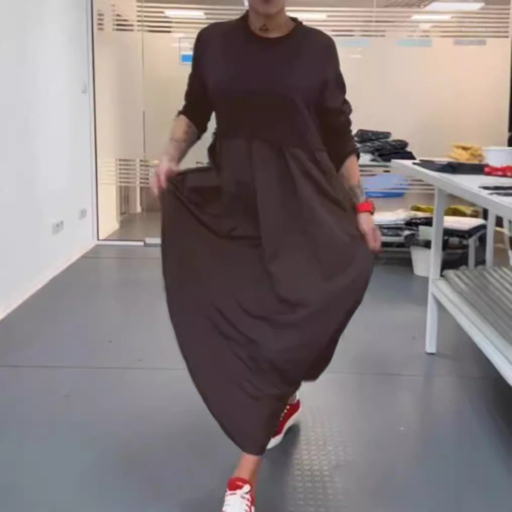 Women's nan oversized maxi dress with deep yoke and side pockets StylebySassy