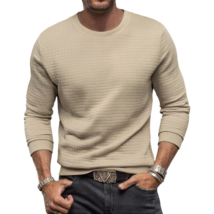 Men's structured crew neck sweatshirt made of quilted cotton blend StylebySassy