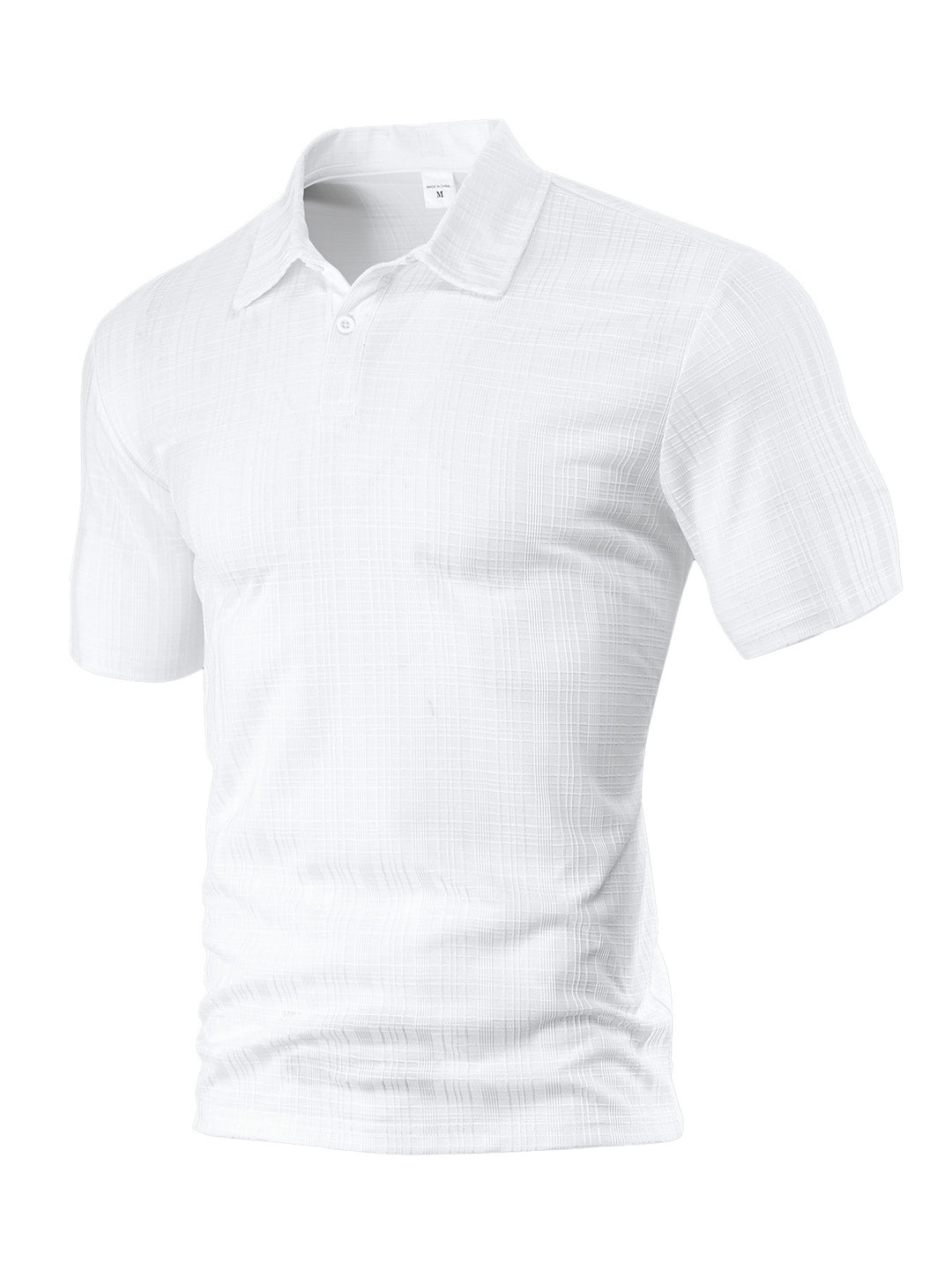 Men's light structured short sleeve polo with shirt collar and single button placket StylebySassy