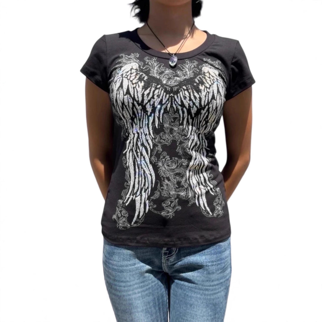 Women's T-Shirt with Angel Print StylebySassy