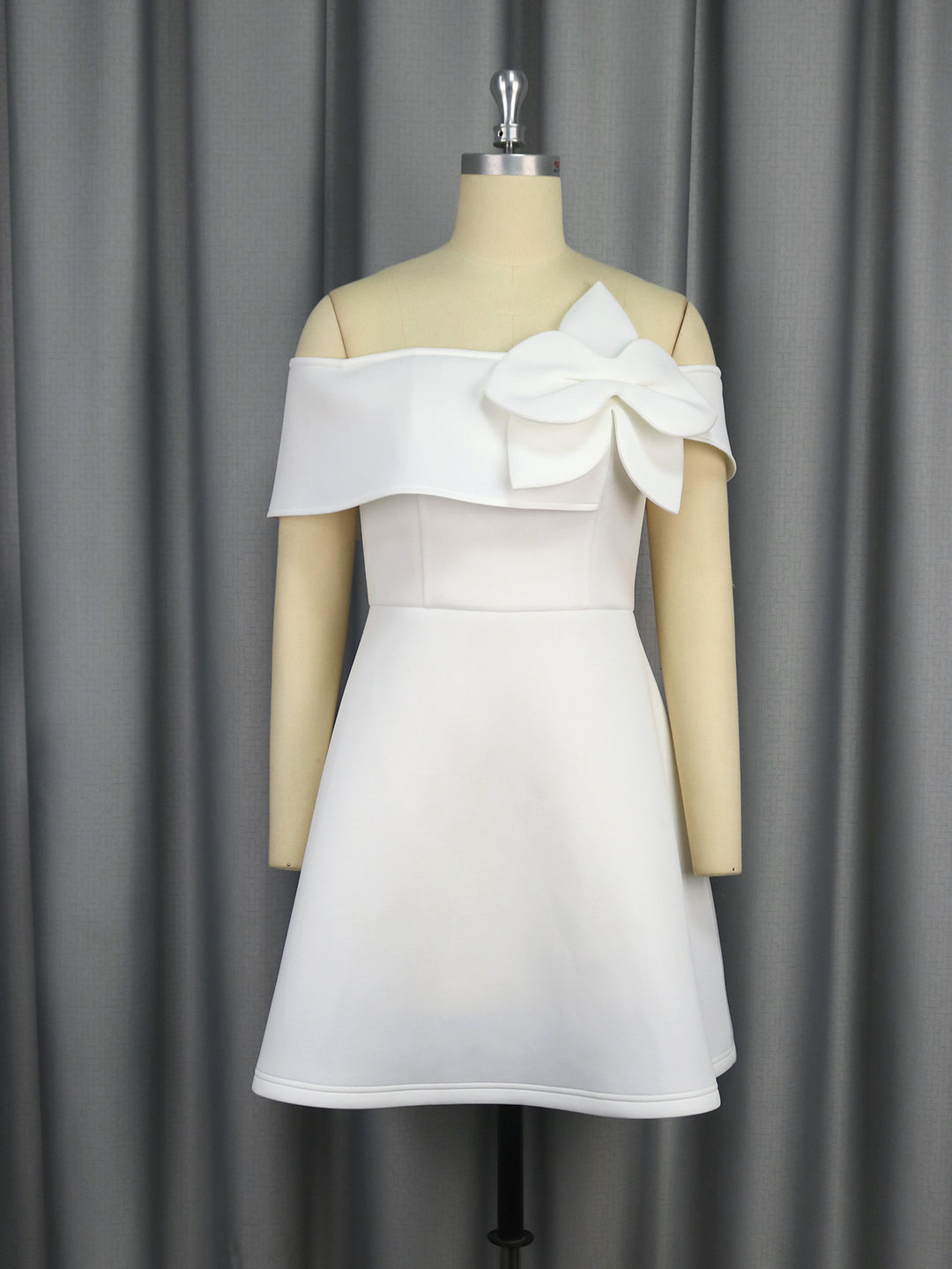Ladies Off-Shoulder Dress with Large Bow Accent StylebySassy