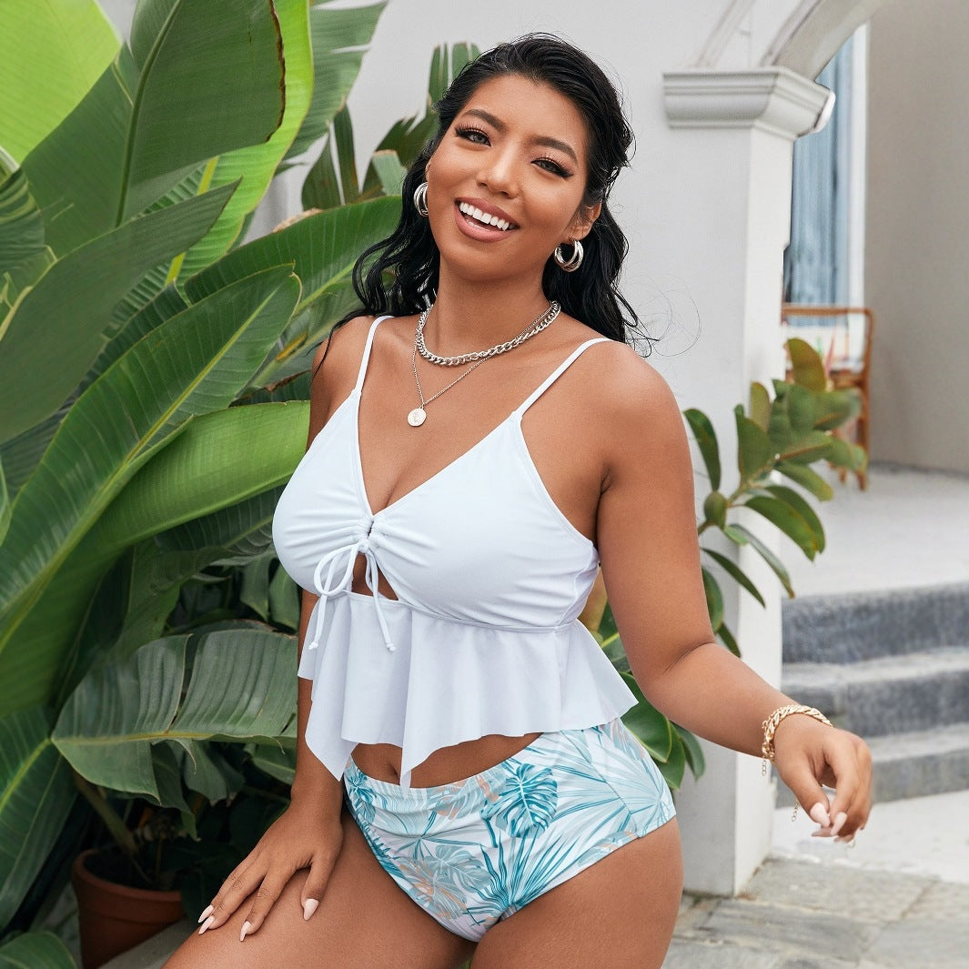 Women's swim set with flowing top and floral bottom StylebySassy