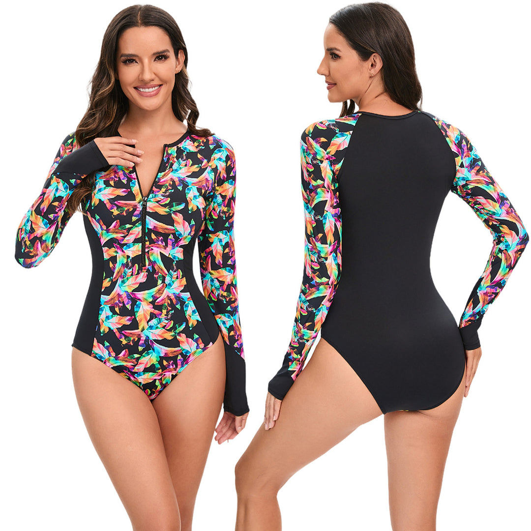 Women's Long Sleeve Swimsuit with Fashionable Cut StylebySassy