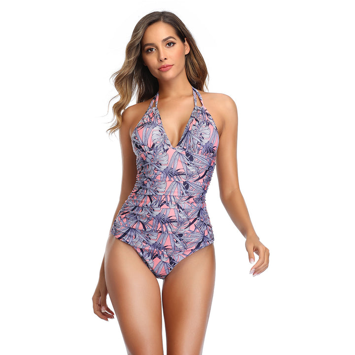 Women's one-piece swimsuit with shaping design and V-neck StylebySassy