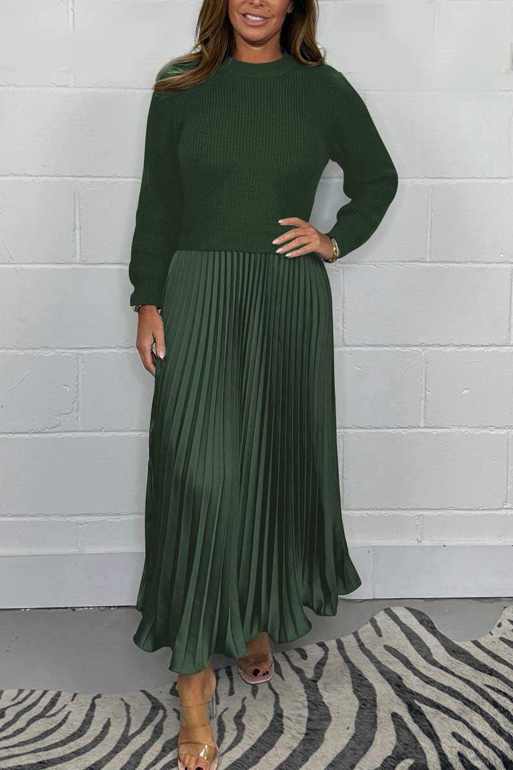 Women's nan pleated maxi skirt with elastic comfort waistband and softly falling pleats StylebySassy