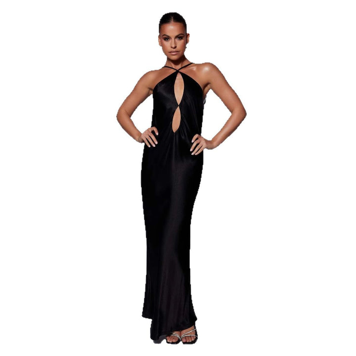 Ladies Elegant Maxi Dress with Sophisticated Cut-Out and Thin Straps StylebySassy