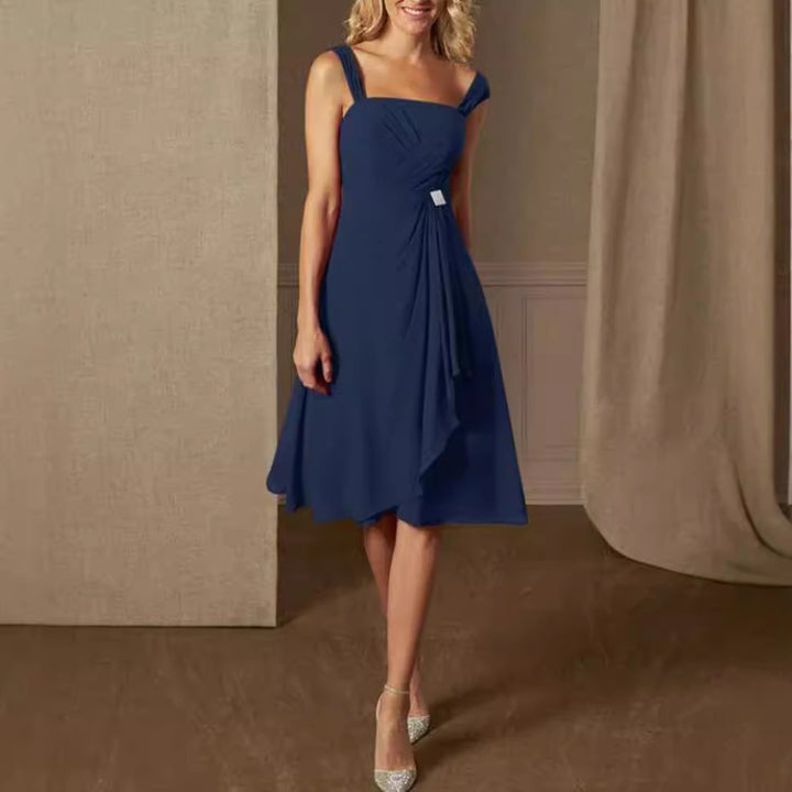Women's Chiffon Evening Dress with Bolero and Asymmetrical Layered Skirt StylebySassy