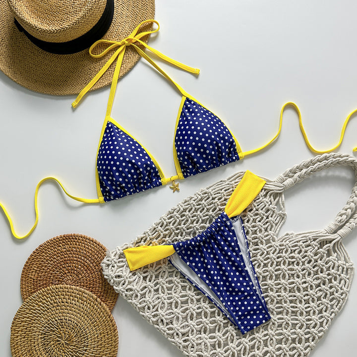 Women's Triangle Bikini with Stylish Polka Dot Pattern StylebySassy