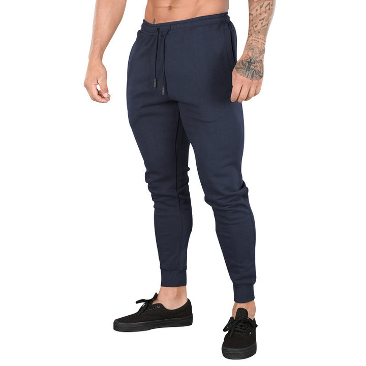 Men's slim fit fleece lounge pants with drawstring, side pockets, and ribbed cuffs StylebySassy