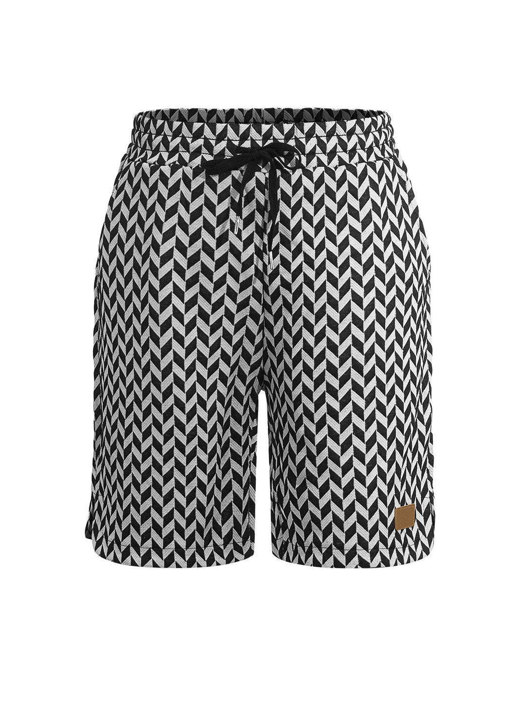 Women's Jacquard Shorts with elastic comfort waistband, drawstring and herringbone pattern StylebySassy