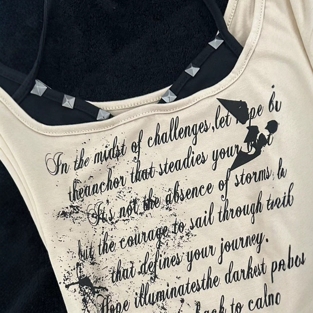 Women's Musical Graphic Tank Top with Unique Cut StylebySassy