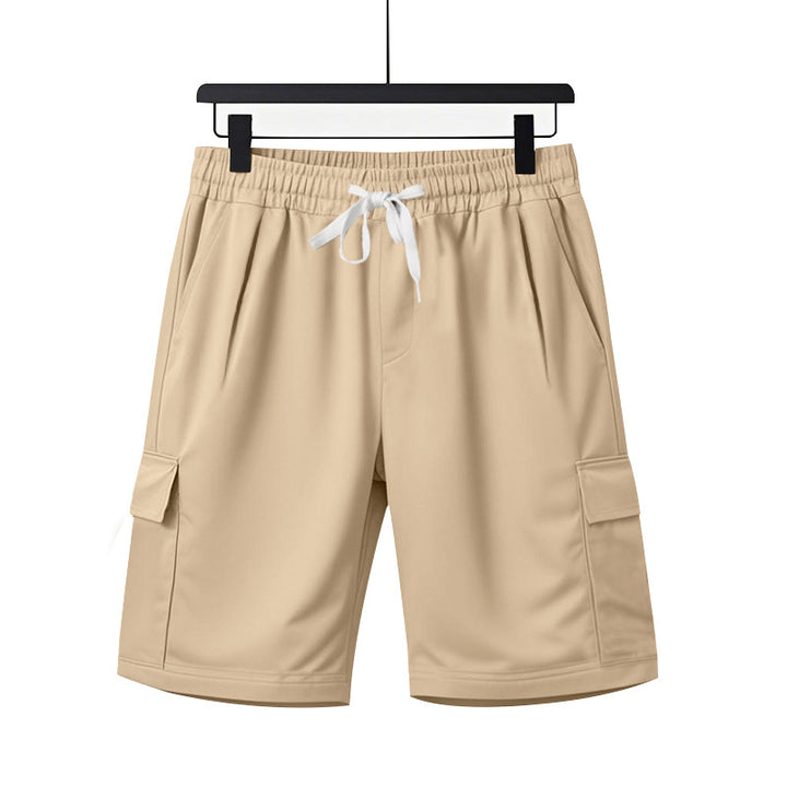 Men's elastic Cargo Bermuda with drawstring and multiple pockets StylebySassy
