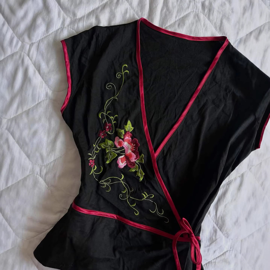 Women’s blouse dress with floral embroidery StylebySassy