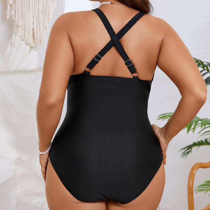 Ladies One-Piece Swimsuit with Floral Décolleté StylebySassy