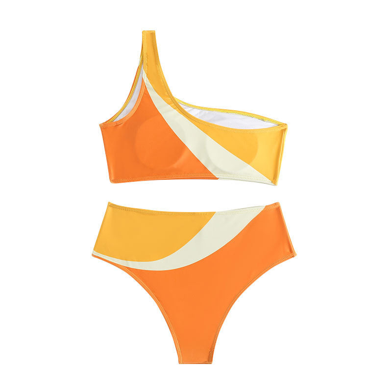 Women's One-Sided Bikini with Coordinated Color Design StylebySassy