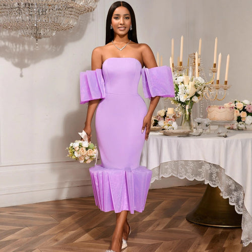 Women Elegant Dress with Voluminous Ruffled Sleeves StylebySassy