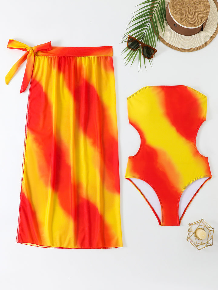 Women's asymmetrical beach dress with matching swimsuit StylebySassy