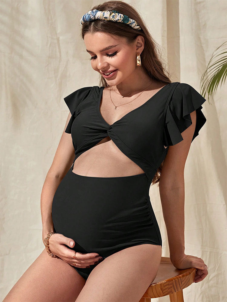 Women's one-piece swimsuit with fashionable wrap detail StylebySassy