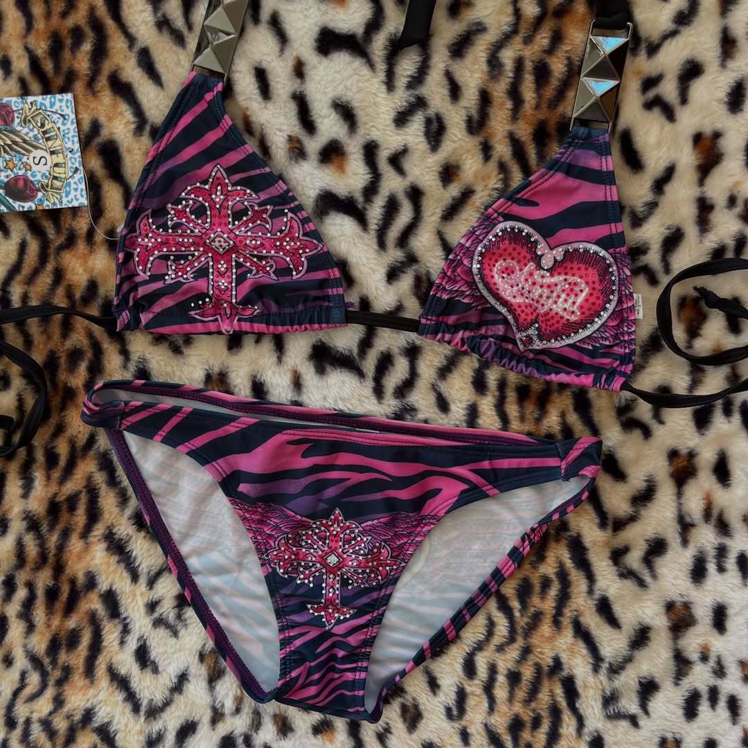 Women's triangle bikini with embellishments StylebySassy