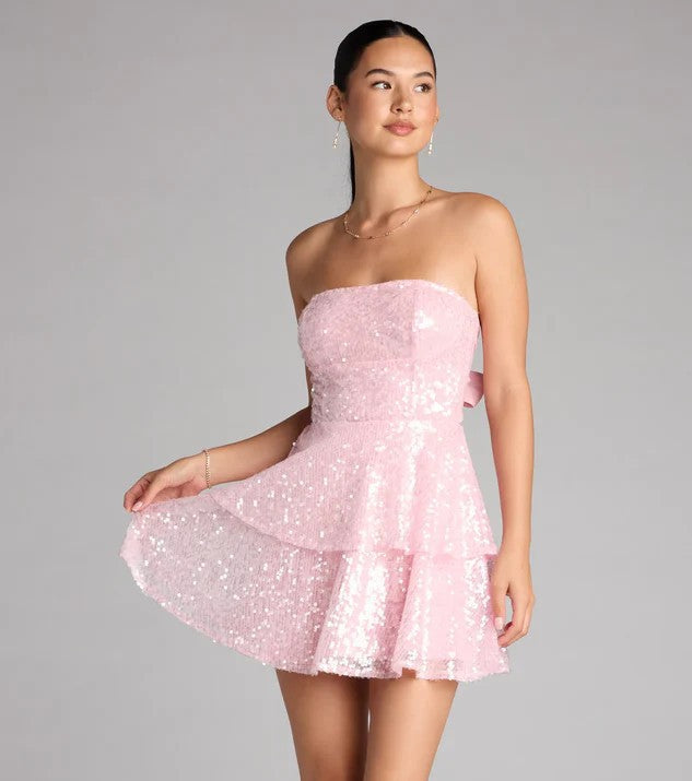 Women's Glamorous Rhinestone Mini Dress StylebySassy