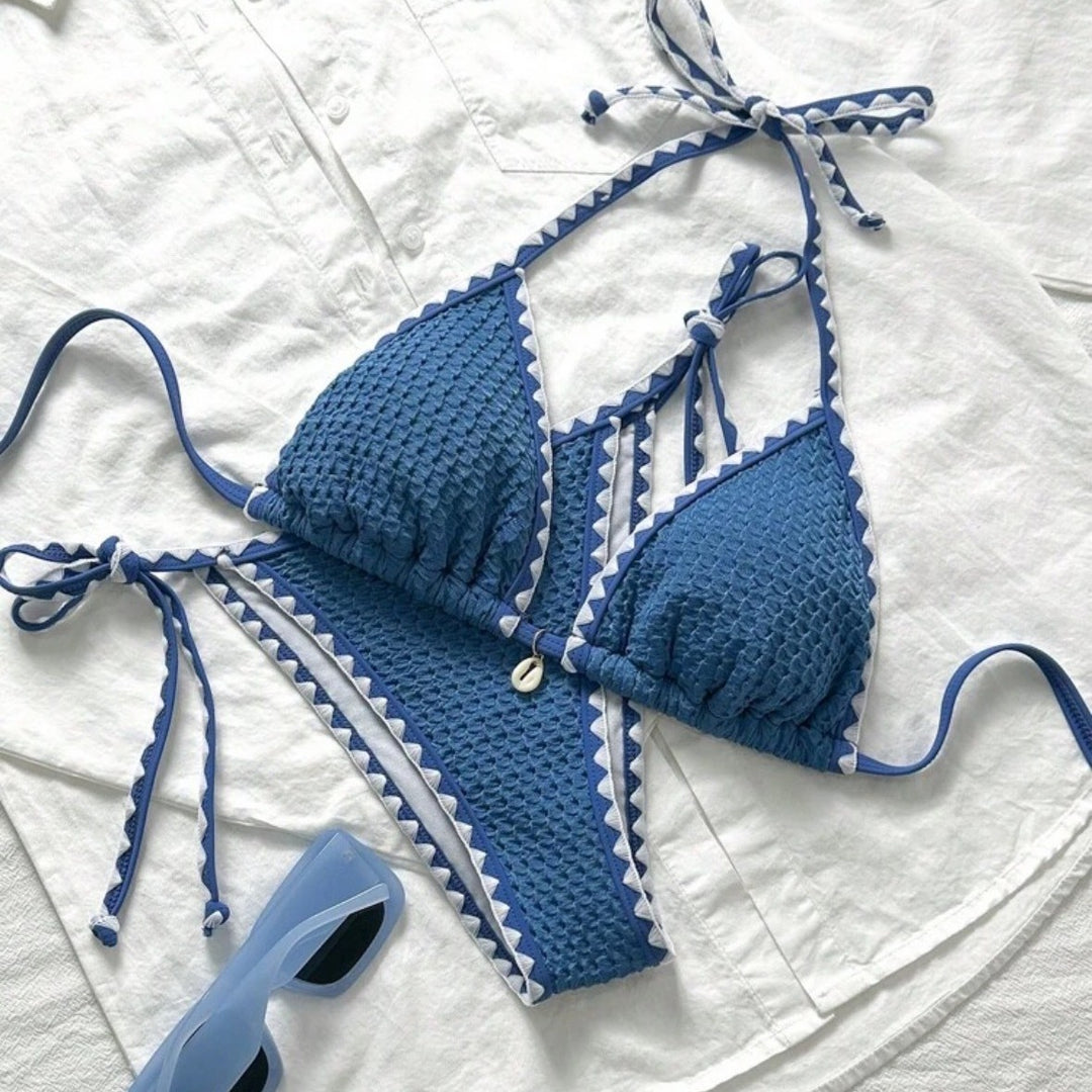 Women Triangle Bikini with Ruffles StylebySassy