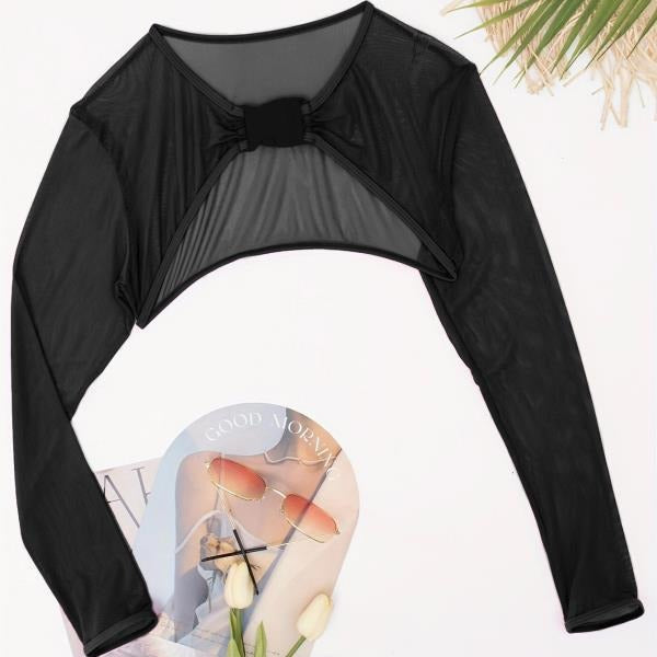 Women's Crop Top with stylish mix of mesh and gathering StylebySassy