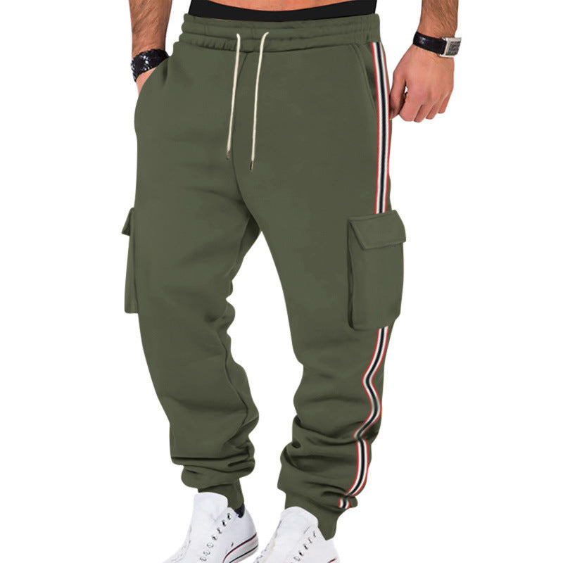 Men's casual cargo jogging pants with drawstring and flap pockets StylebySassy