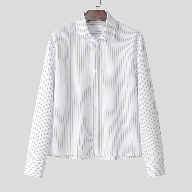 Men's striped cotton blend shirt with Kent collar and classic cuff StylebySassy