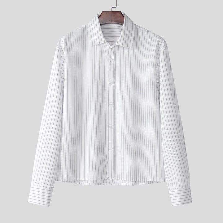 Men's striped cotton blend shirt with Kent collar and classic cuff StylebySassy
