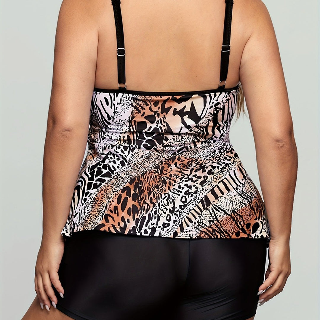 Women's tankini with stylish animal print and flattering cut StylebySassy