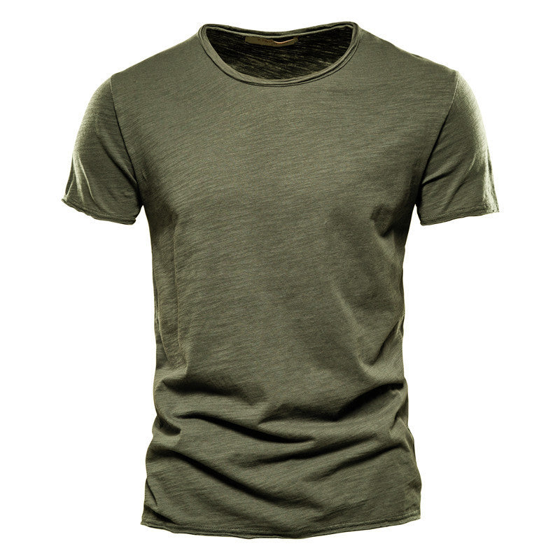 Men's lightweight cotton shirt with round neckline and slim fit StylebySassy