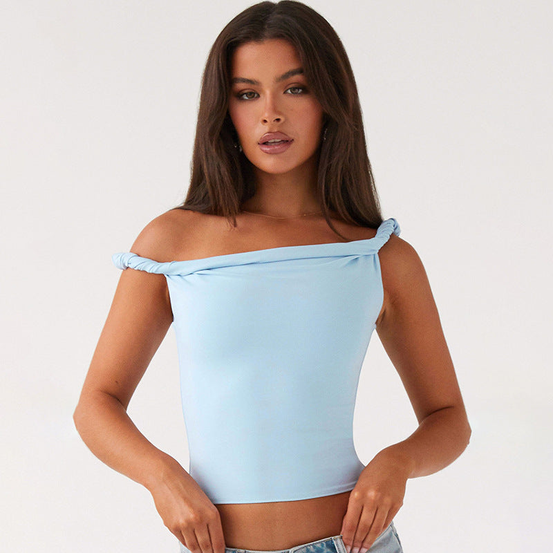 Women Off-Shoulder Top with Decorative Ruffle Details StylebySassy